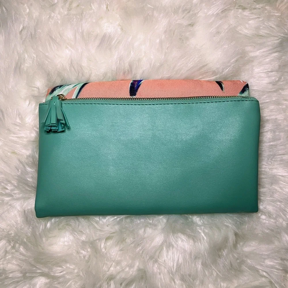 Rachel Pally | Reversible Teal Blue and Pink Clutch Bag